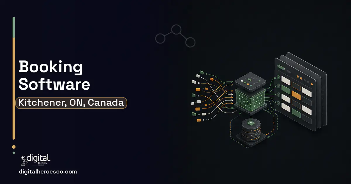 Booking Software workflow illustration for Kitchener, ON, Canada.