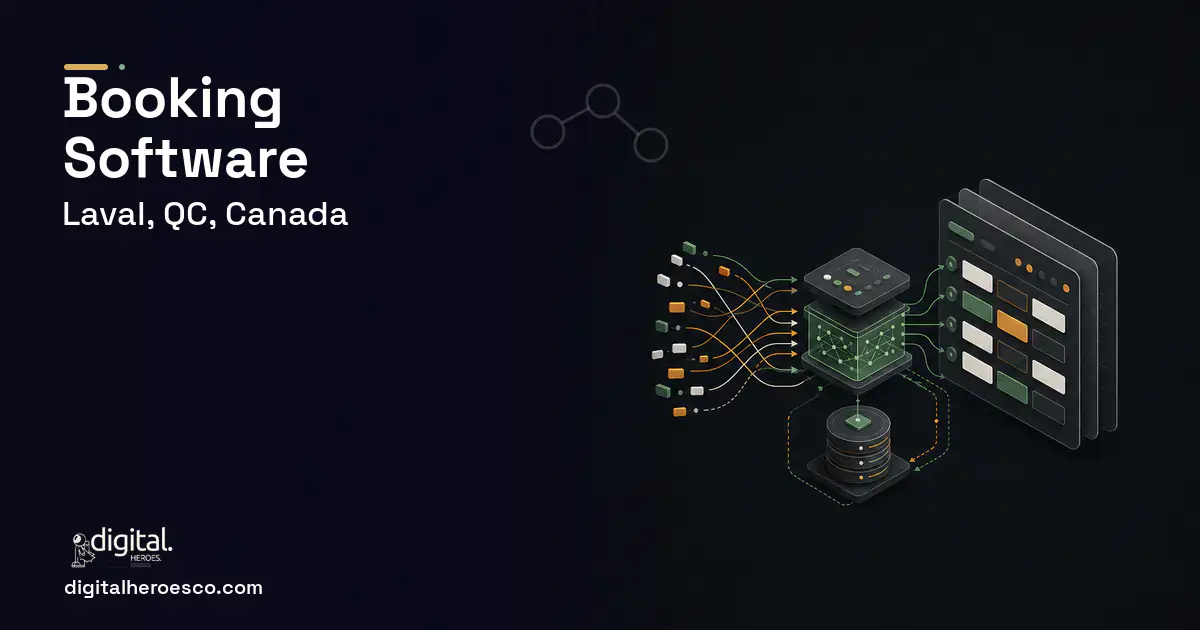 Booking Software workflow illustration for Laval, QC, Canada.