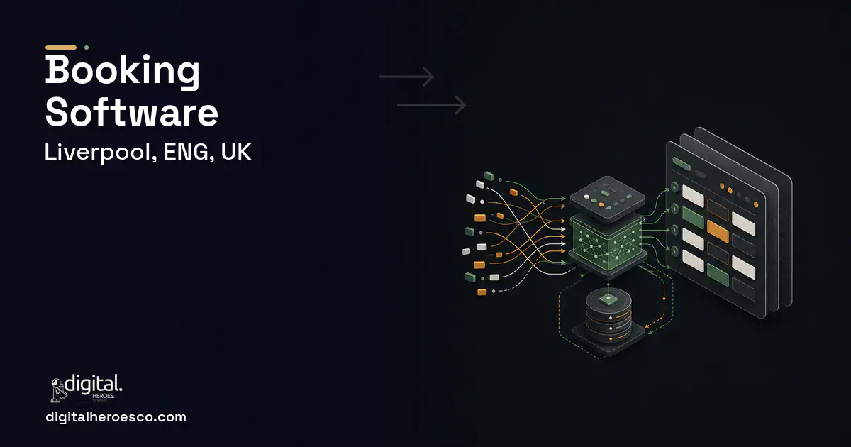 Booking Software workflow illustration for Liverpool, ENG, UK.