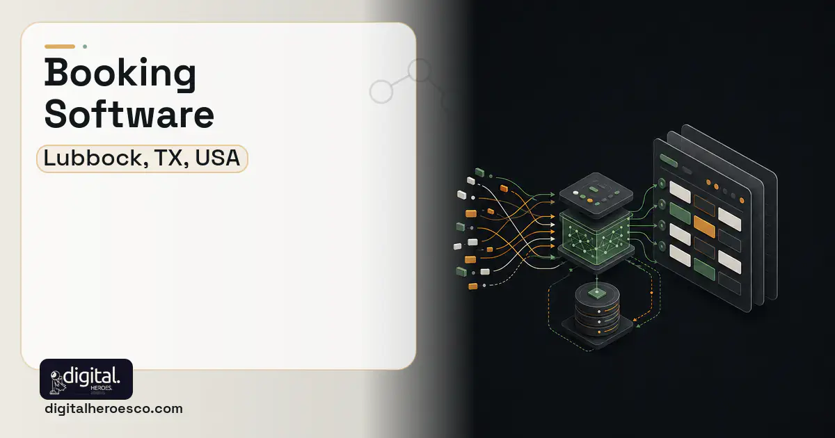 Booking Software workflow illustration for Lubbock, TX, USA.