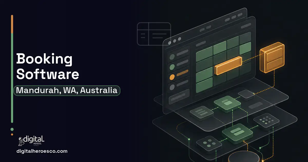 Booking Software product interface illustration for Mandurah, WA, Australia.