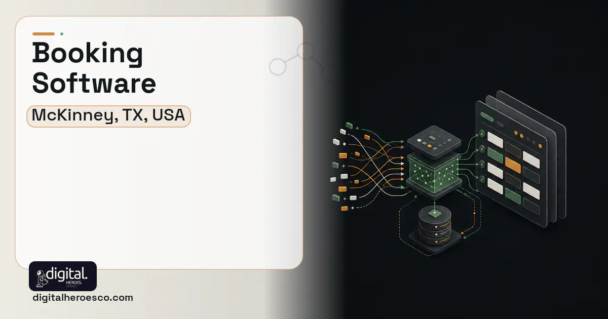 Booking Software workflow illustration for McKinney, TX, USA.