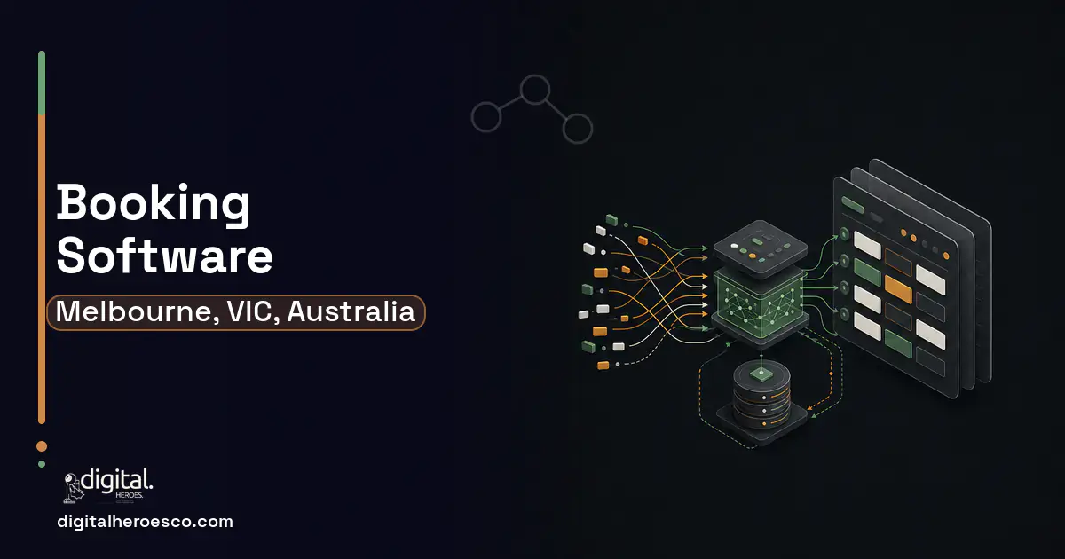 Booking Software workflow illustration for Melbourne, VIC, Australia.