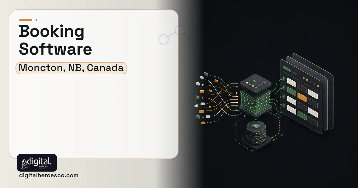 Booking Software workflow illustration for Moncton, NB, Canada.