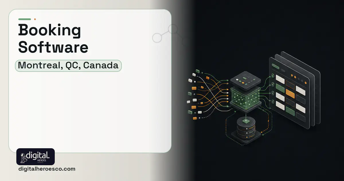Booking Software workflow illustration for Montreal, QC, Canada.