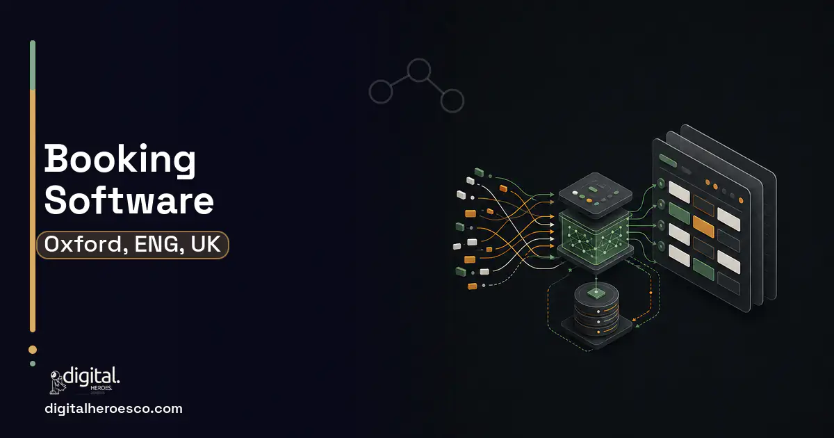 Booking Software workflow illustration for Oxford, ENG, UK.