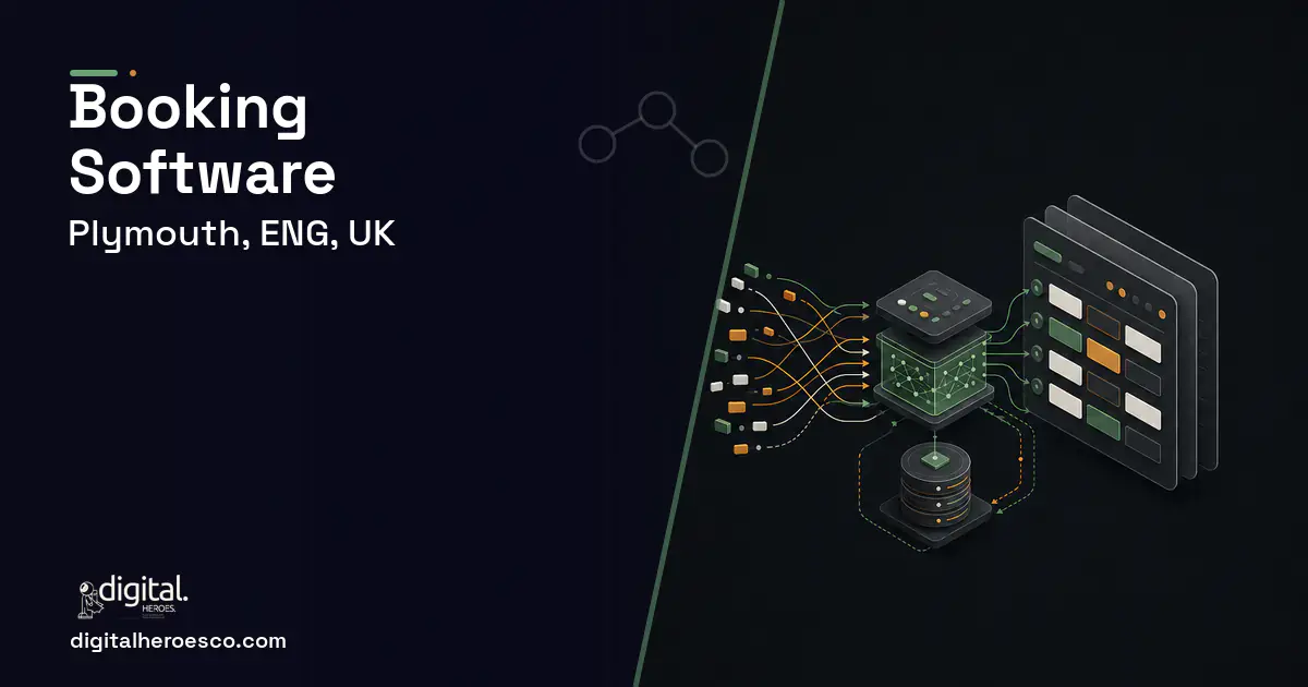 Booking Software workflow illustration for Plymouth, ENG, UK.