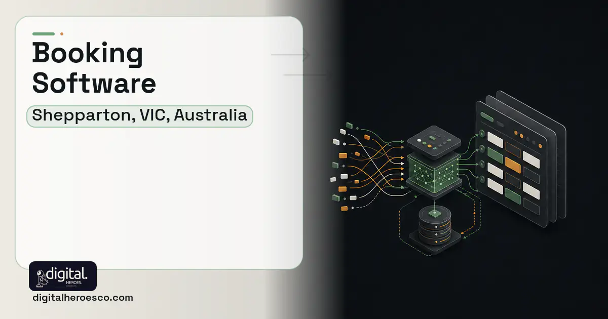 Booking Software workflow illustration for Shepparton, VIC, Australia.