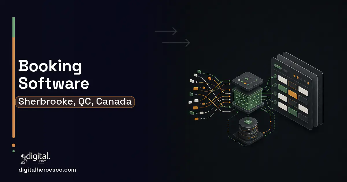 Booking Software workflow illustration for Sherbrooke, QC, Canada.
