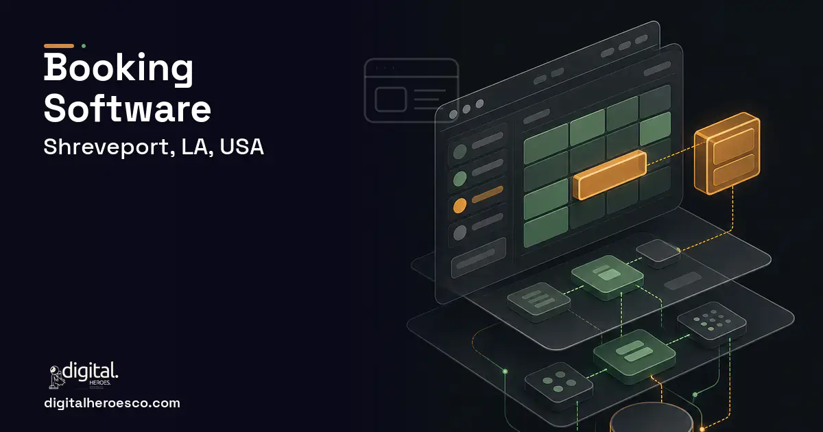 Booking Software product interface illustration for Shreveport, LA, USA.