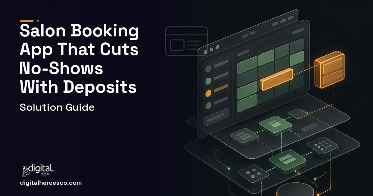 Booking Software product interface illustration for Custom Booking App With Payment Integration FOR Salons.