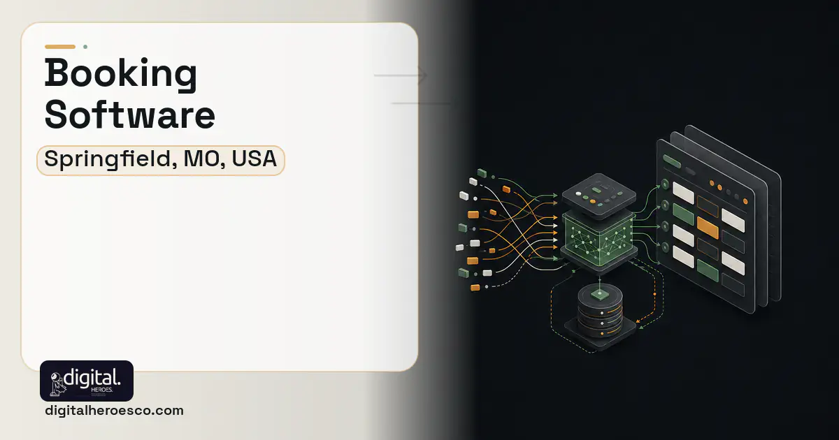 Booking Software workflow illustration for Springfield, MO, USA.
