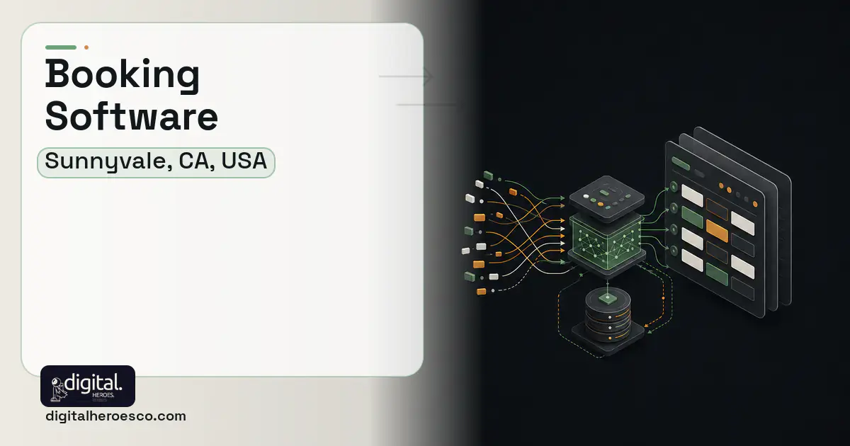 Booking Software workflow illustration for Sunnyvale, CA, USA.