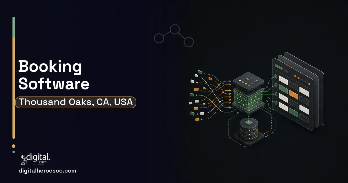 Booking Software workflow illustration for Thousand Oaks, CA, USA.