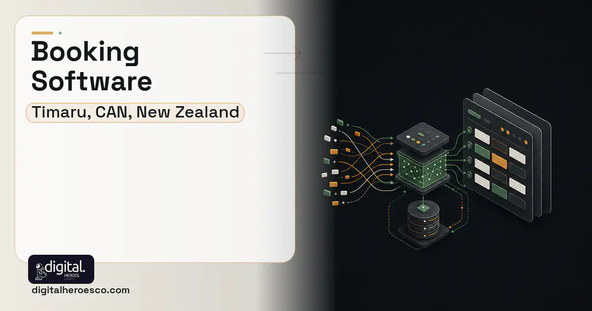 Booking Software workflow illustration for Timaru, CAN, New Zealand.