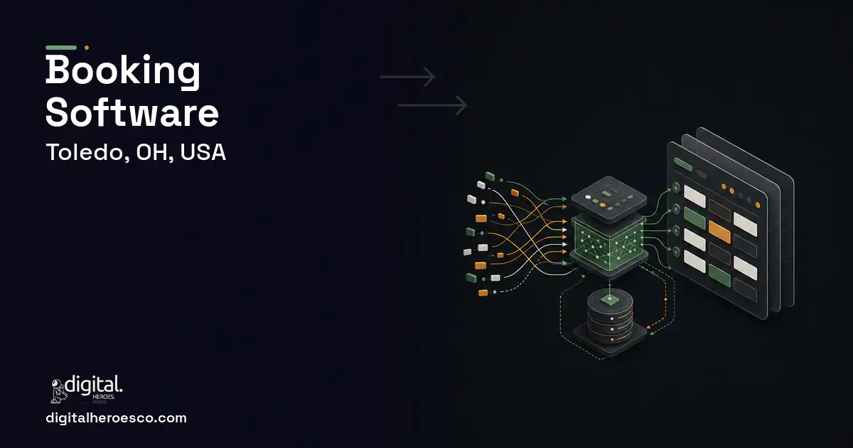 Booking Software workflow illustration for Toledo, OH, USA.