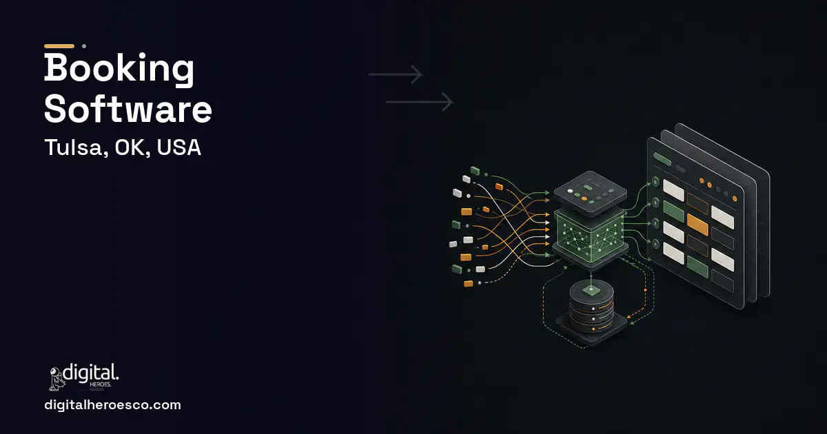 Booking Software workflow illustration for Tulsa, OK, USA.