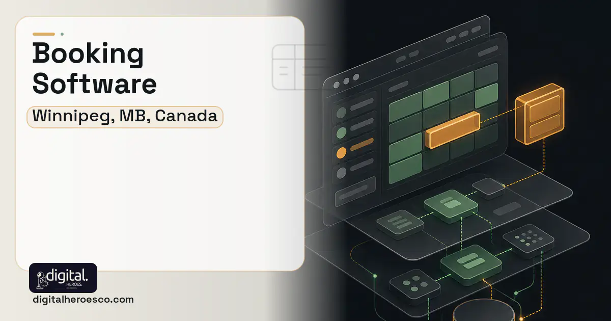 Booking Software product interface illustration for Winnipeg, MB, Canada.