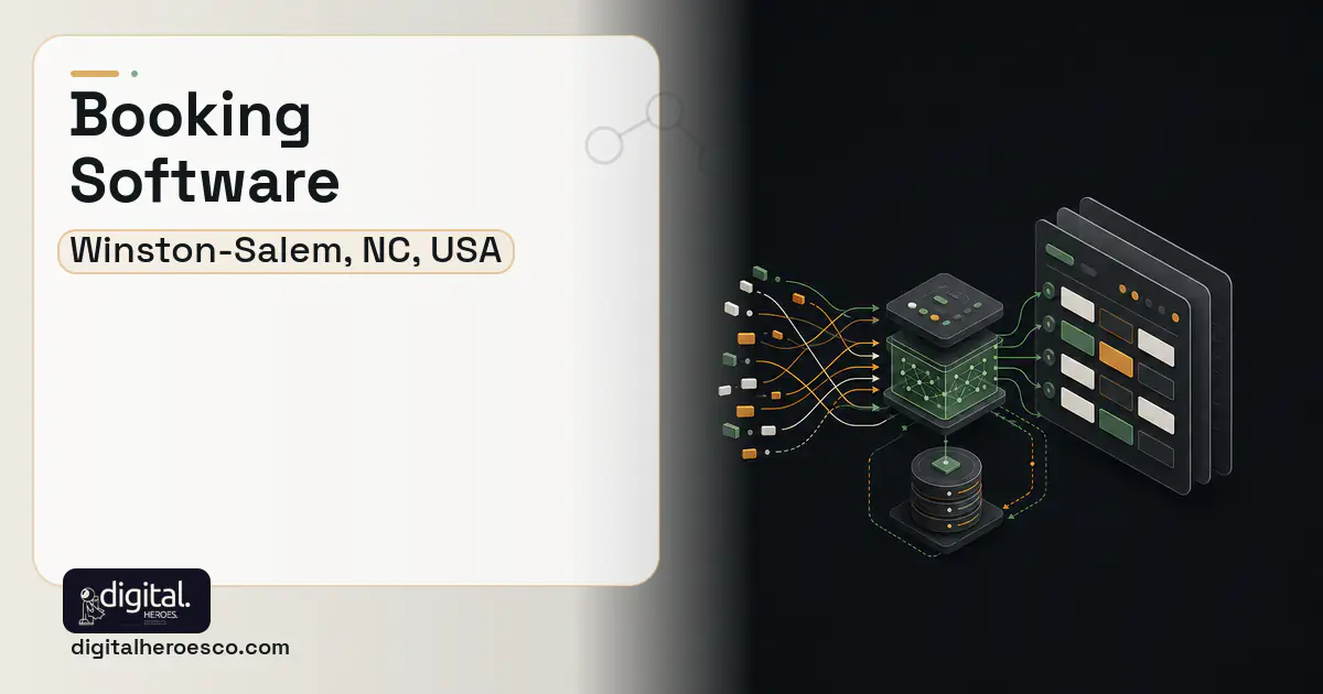 Booking Software workflow illustration for Winston-Salem, NC, USA.