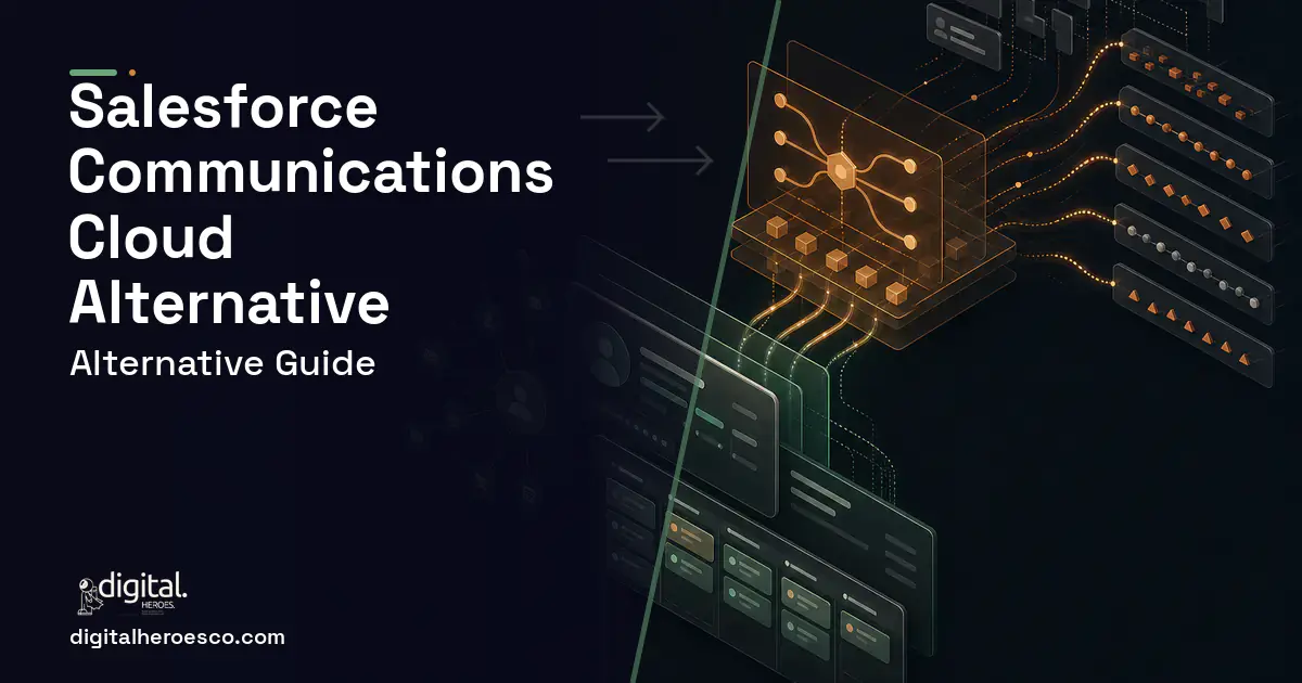 CRM Development workflow illustration for Salesforce Communications Cloud Alternatives.