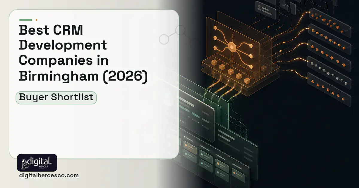 CRM Development workflow illustration for The Best Custom CRM Development Companies in Birmingham, England 2026.
