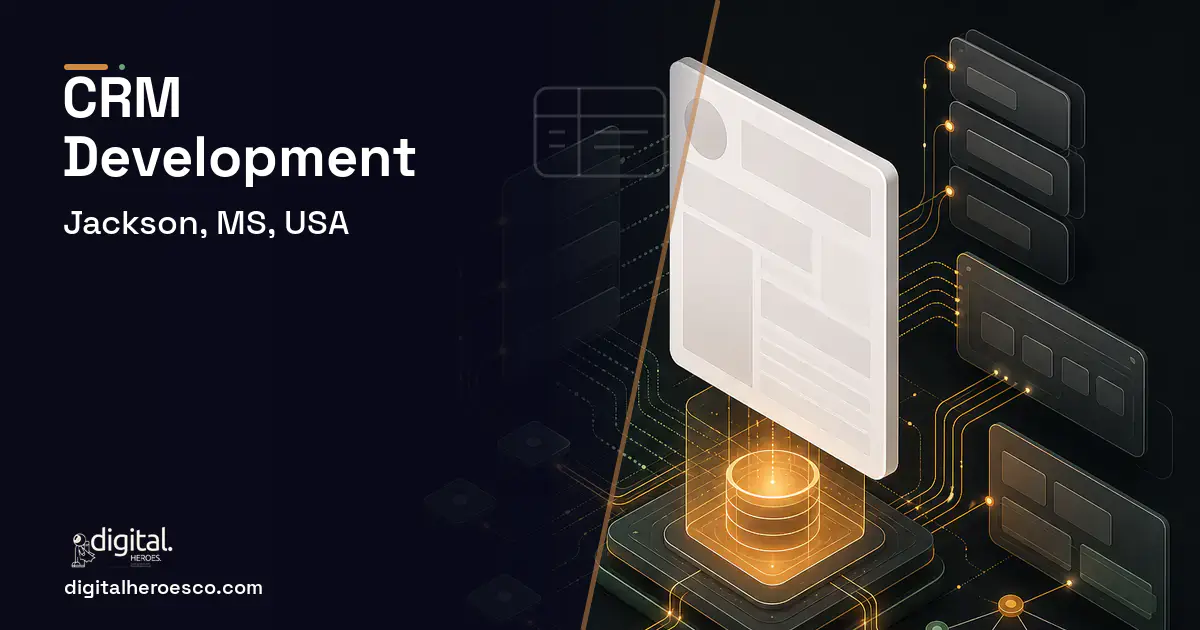 CRM Development product interface illustration for Jackson, MS, USA.