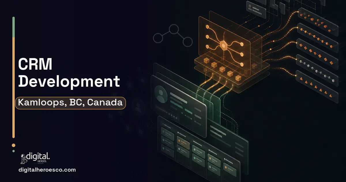 CRM Development workflow illustration for Kamloops, BC, Canada.