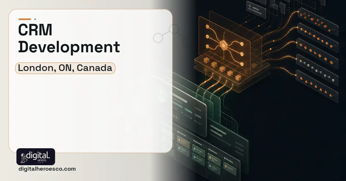 CRM Development workflow illustration for London, ON, Canada.