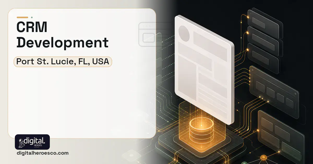 CRM Development product interface illustration for Port St. Lucie, FL, USA.
