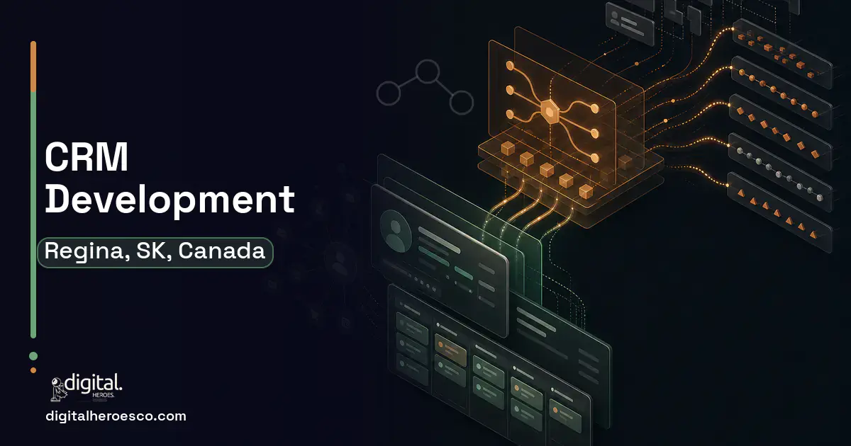 CRM Development workflow illustration for Regina, SK, Canada.
