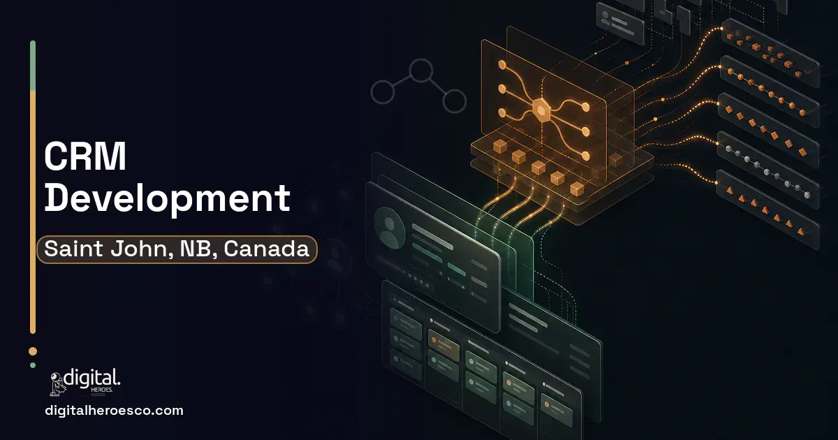 CRM Development workflow illustration for Saint John, NB, Canada.