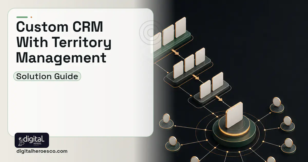 CRM Development software overview illustration for Custom CRM With Territory and Quota Management.
