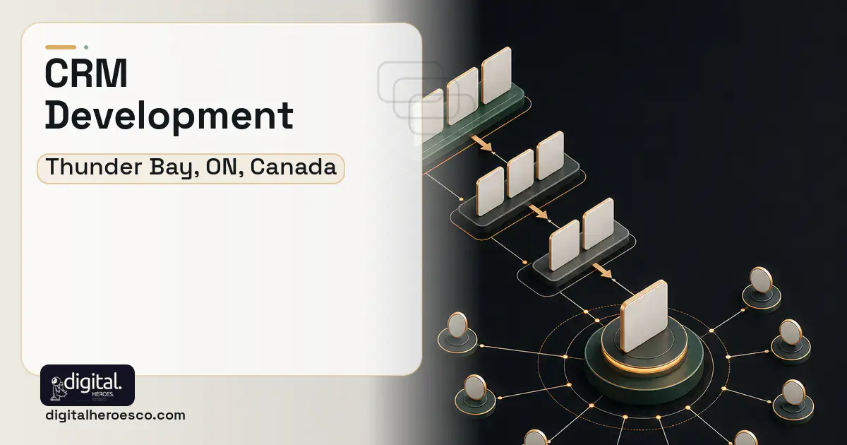 CRM Development software overview illustration for Thunder Bay, ON, Canada.