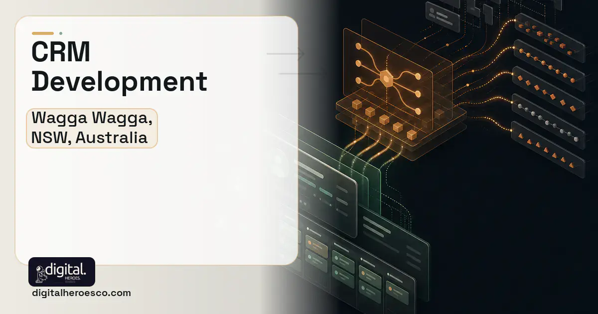 CRM Development workflow illustration for Wagga Wagga, NSW, Australia.