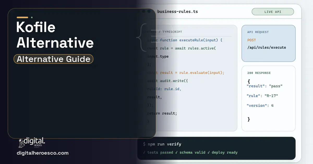 Custom Software Development code editor and API illustration for Kofile Alternatives for Government Records.