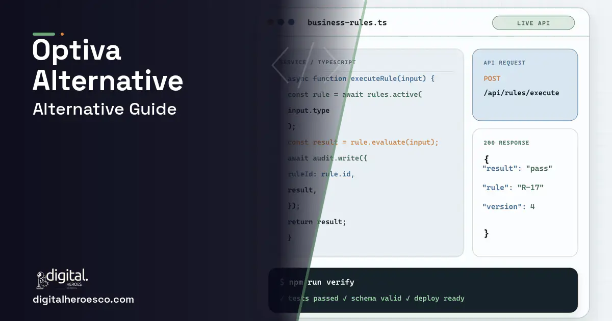Custom Software Development code editor and API illustration for Optiva Alternatives for Operators and MVNOs.