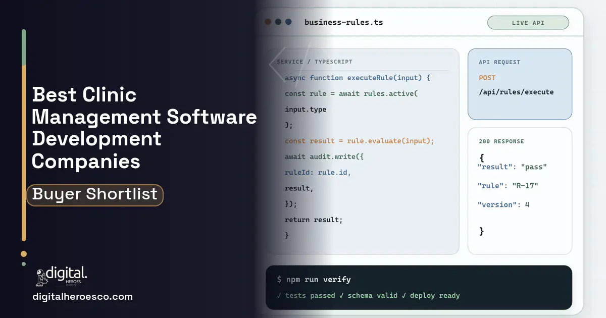 Custom Software Development code editor and API illustration for Best Clinic Management Software Development Companies.