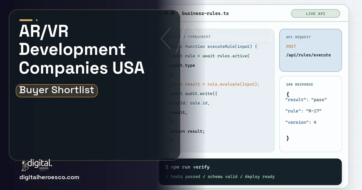 Custom Software Development code editor and API illustration for AR and VR Development Companies in the USA.