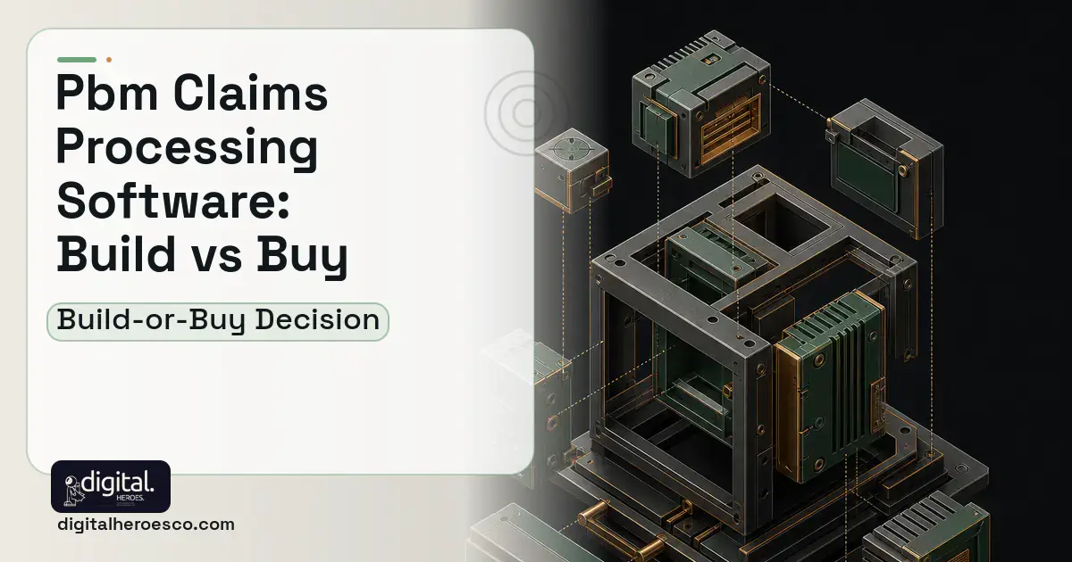Custom Software Development software overview illustration for PBM Claims Processing Software Build vs Buy Guide.