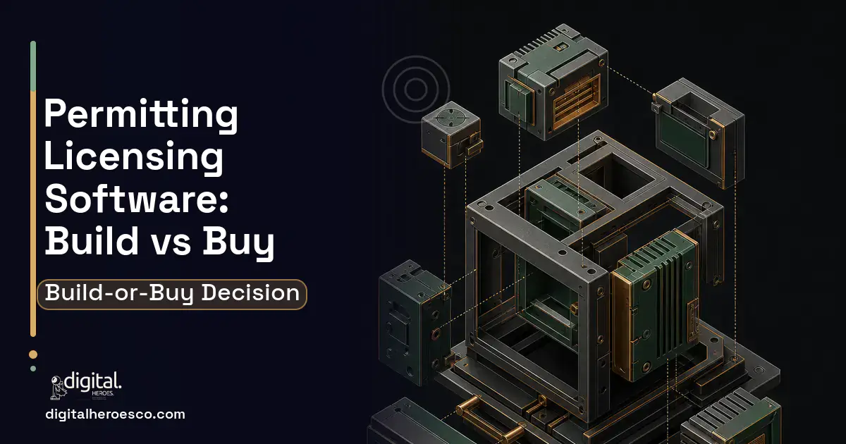 Custom Software Development software overview illustration for Permitting Licensing Software Build vs Buy Guide.