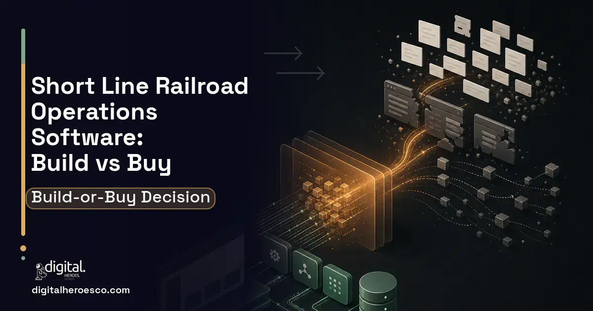 Custom Software Development workflow illustration for Short Line Railroad Operations Software Build vs Buy Guide.