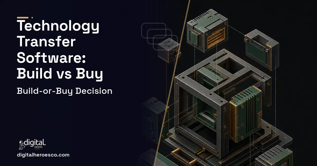 Custom Software Development software overview illustration for Technology Transfer Software Build vs Buy Guide.