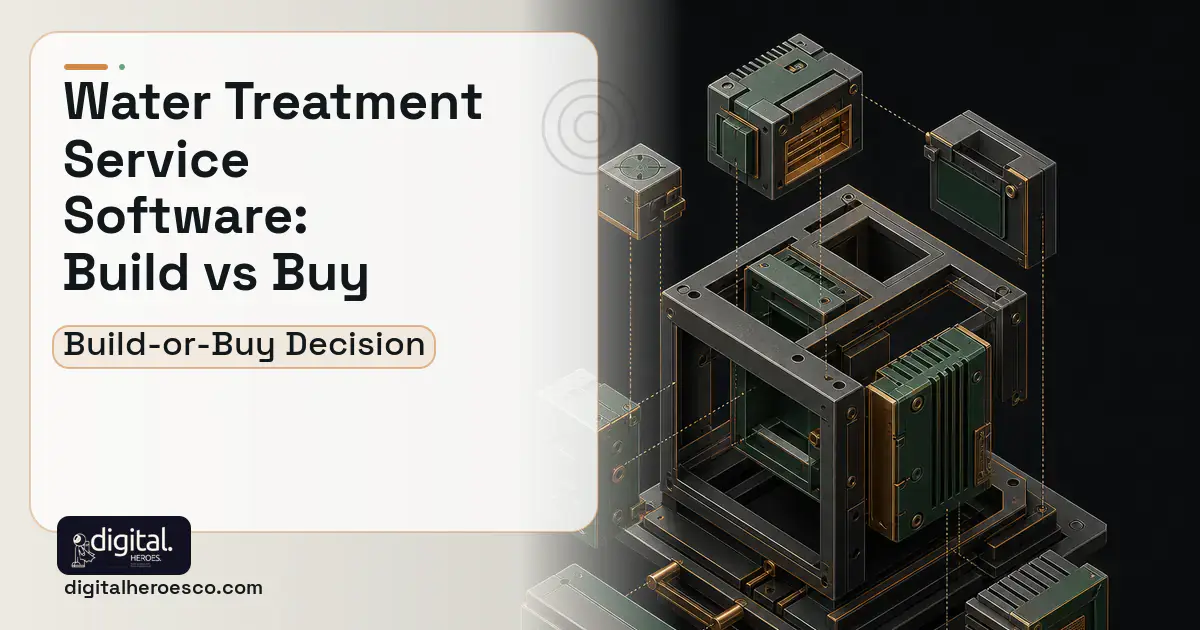 Custom Software Development software overview illustration for Water Treatment Service Software Build vs Buy Guide.