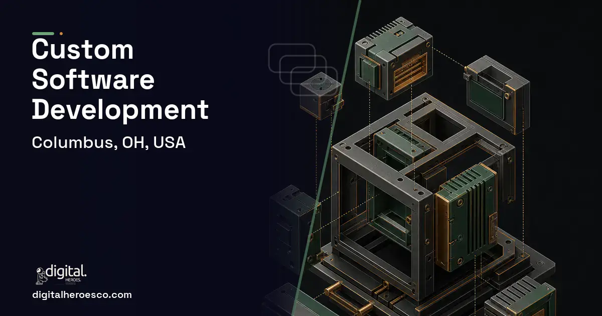 Custom Software Development software overview illustration for Columbus, OH, USA.