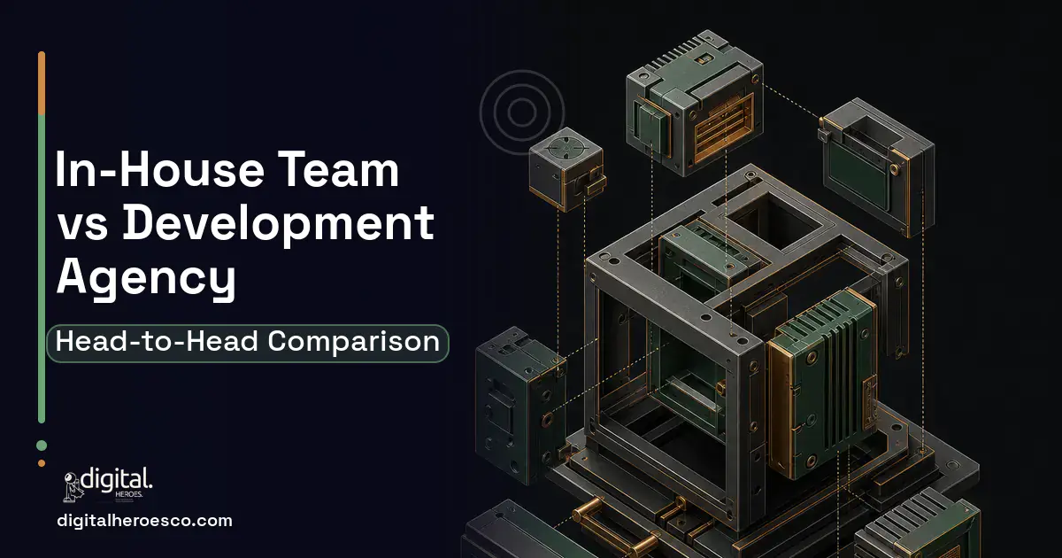 Custom Software Development software overview illustration for In-House Engineering Team vs a Development Agency.