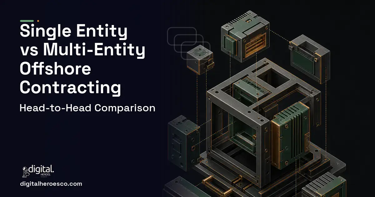 Custom Software Development software overview illustration for Single Entity vs Multi-Entity Offshore Contracting.