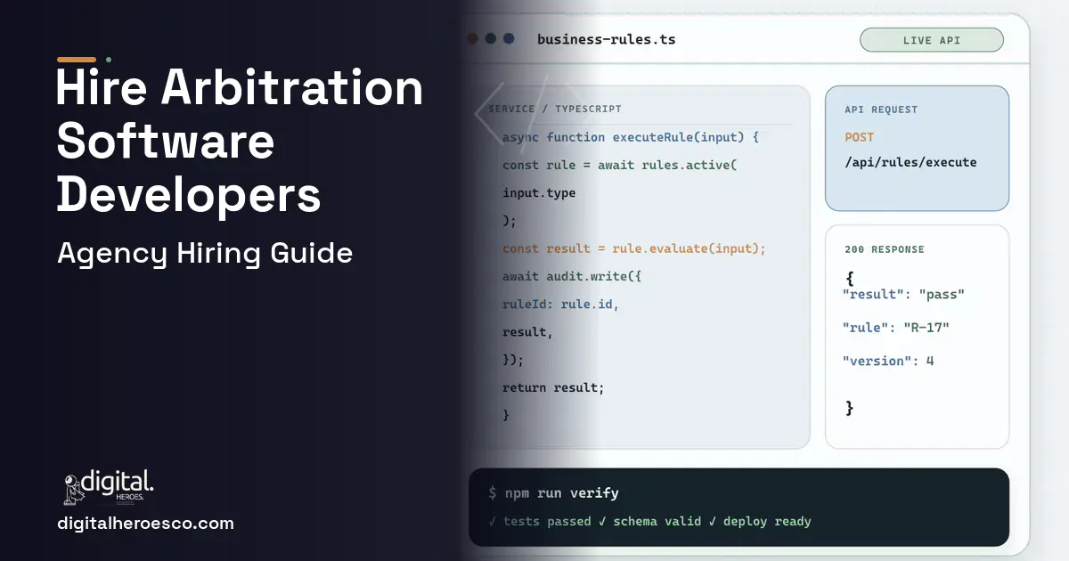 Custom Software Development code editor and API illustration for Arbitration AND Hearing Management Software.