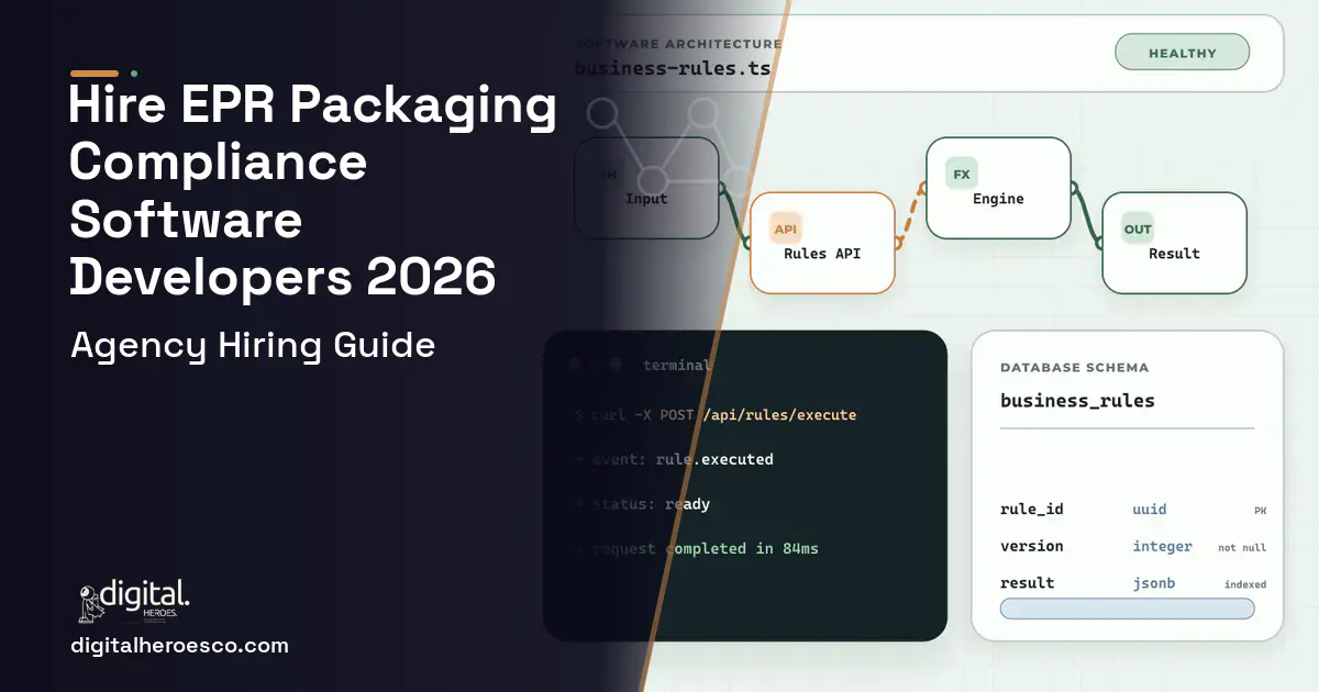 Custom Software Development architecture and database illustration for EPR Packaging Compliance Software.