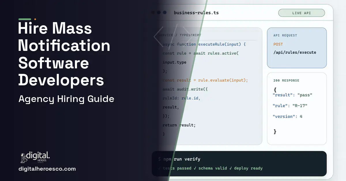 Custom Software Development code editor and API illustration for Mass Notification Emergency Alert Software.
