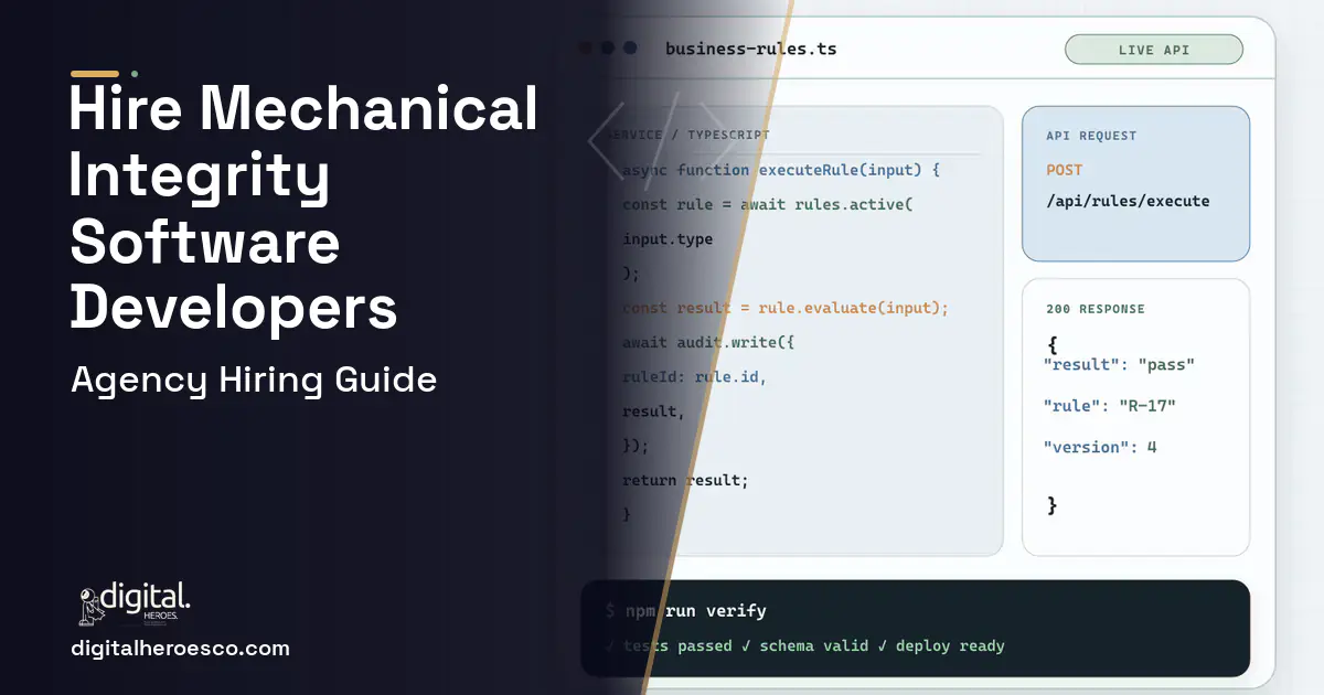 Custom Software Development code editor and API illustration for Mechanical Integrity Inspection Software.